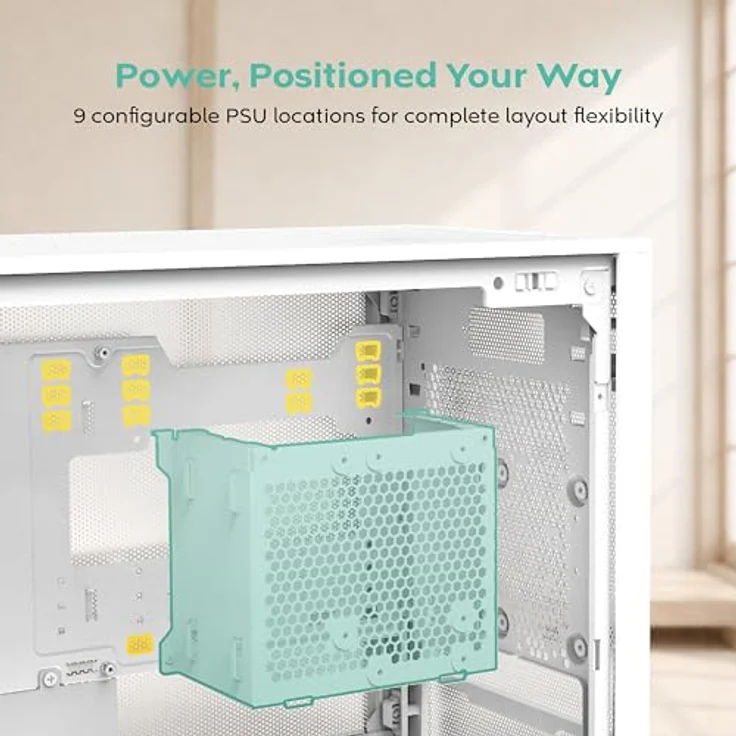 MONTECH PC-Gehäuse Montech TEN White, Tower-Gehäuse mit modularer Bauweise und exzellentem Airflow, Micro-ATX und Mini-ITX Unterstützung – Bild 11