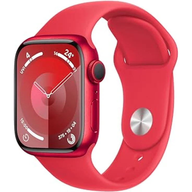 Apple Watch Series 9 GPS, 41 mm Aluminiumgehäuse (Product) RED, Sportarmband (Product) RED – M/L – Bild 1