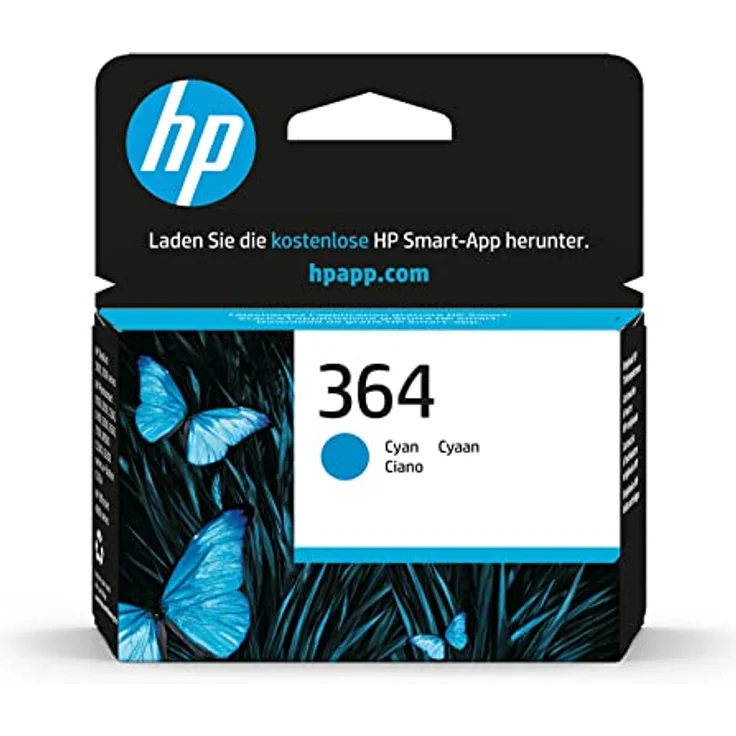 HP 364 Cyan Original Druckerpatrone, kompatibel mit HP Deskjet, Photosmart und Officejet, Reichweite ca. 300 Seiten – Bild 1