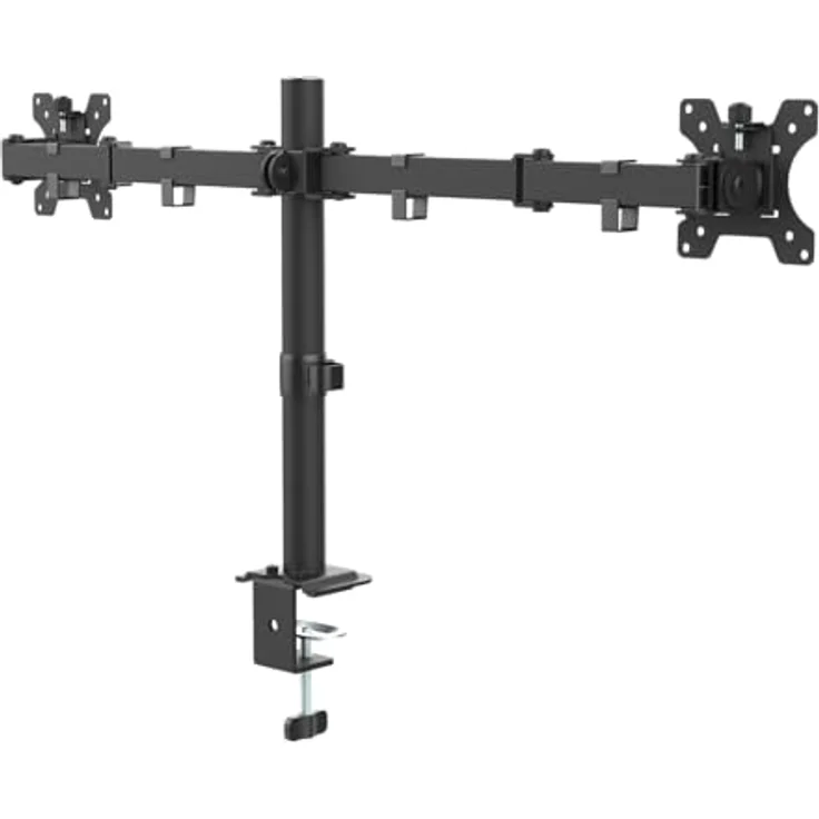 Cabletech UDT01-C024, Zwei-Monitorhalterung für 17"-32" Monitore, höhenverstellbar, schwarz – Bild 3