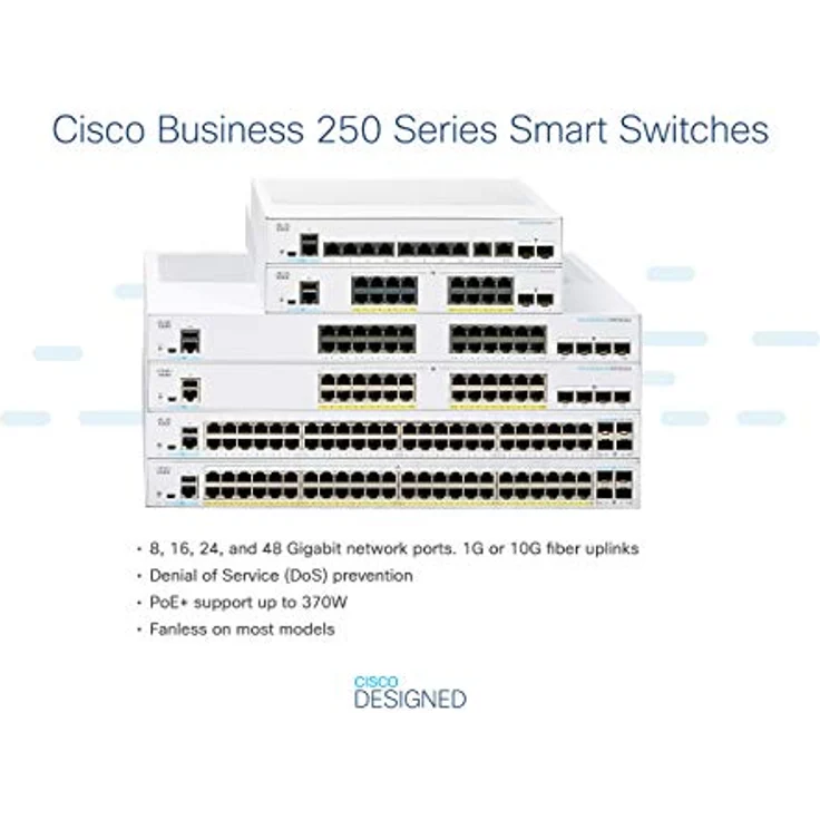 Cisco Business CBS250-8P-E-2G Smart Switch | 8 GE-Ports | PoE | Ext. Netzteil | 2 x 1G-Combo-Ports | Begrenzter Lebenszeitschutz (CBS250-8P-E-2G) – Bild 3