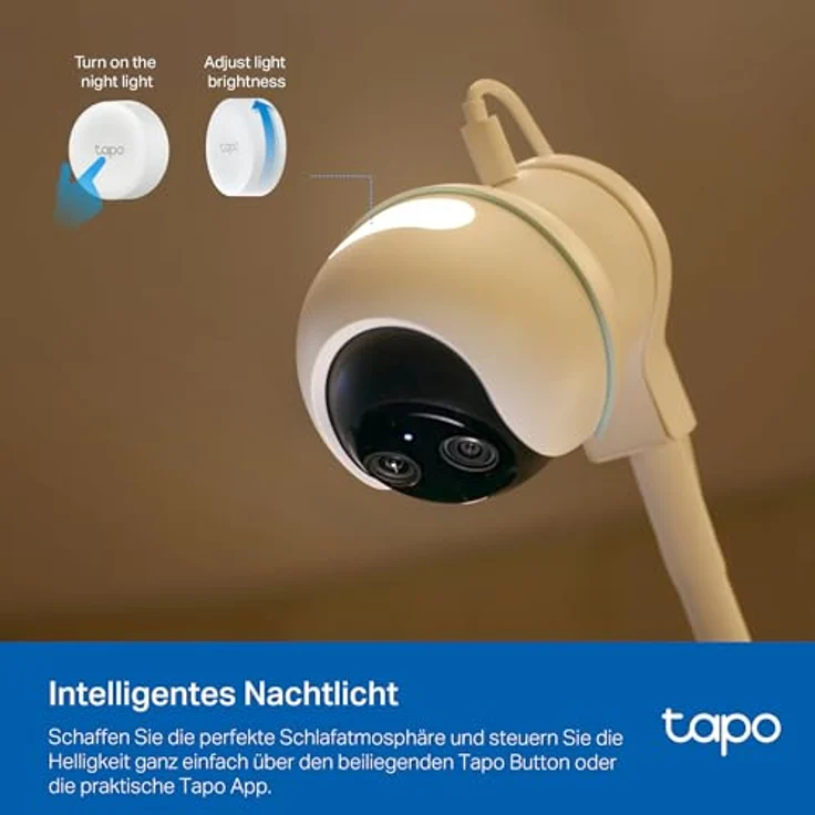TP-Link Tapo C840 BabyCam, Netzwerkkamera mit Doppellinse, 2560 x 1440 Pixels, Bewegungserkennung, Schlafanalyse, Nachtlicht, Smart-Home-kompatibel, Weiss – Bild 11
