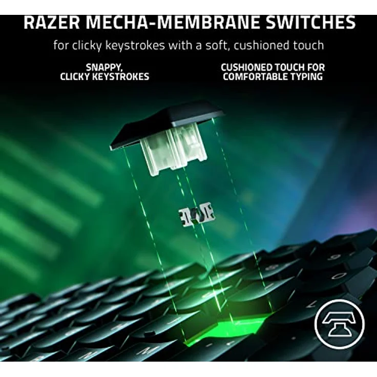 Razer Ornata V3 - Flache Mecha-Membran-Tastatur mit Razer Chroma RGB (Flache Tasten, Razer Mecha-Membran-Switches, Magnetische Soft-Touch-Handballenauflage) UK-Layout | Schwarz, RZ03-04460300-R3W1 – Bild 3
