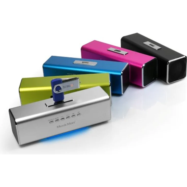 MusicMan MA Lautsprecher (MP3-Player, Soundstation & Radio, USB, Line-In) blau – Bild 5