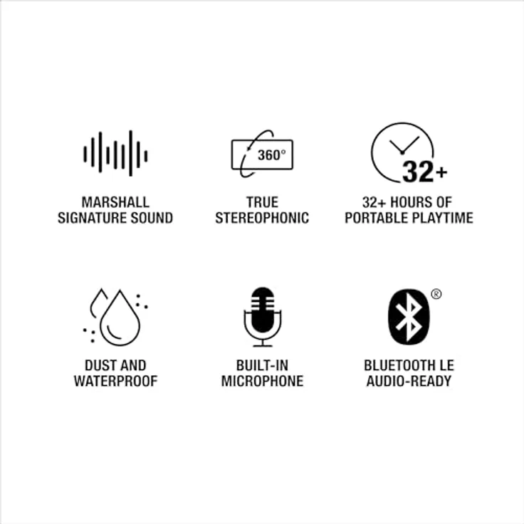 Marshall Emberton III Tragbarer Stereo-Lautsprecher Cremefarben 20 W, 360°-Sound, bis zu 32 Stunden Akkulaufzeit, IP67 wasser- und staubfest – Bild 12