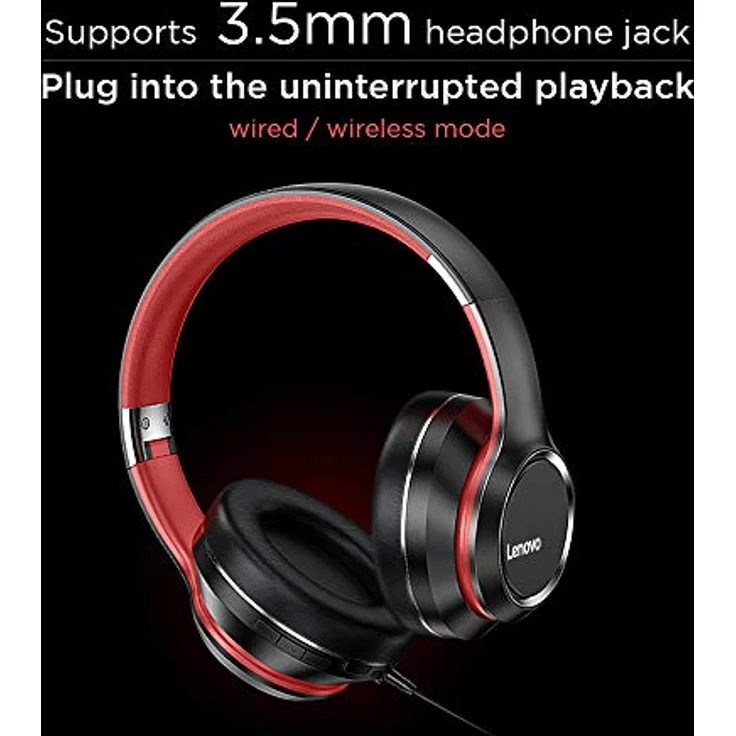 Lenovo HD200 Wireless Bluetooth 5.0 On-Ear Kopfhörer Schwarz – Bild 3