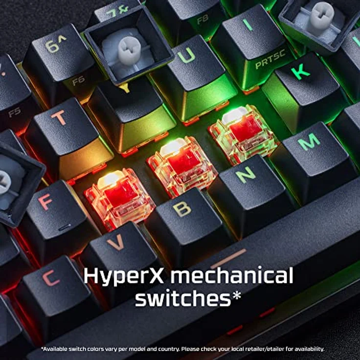 HyperX Alloy Origins 65 – Mechanische Gaming-Tastatur - Ultrakompakter 60% Formfaktor - HyperX Red Switch (Linear) - Double Shot PBT-Keycaps- RGB-LED Hintergrundbeleuchtung – Bild 5