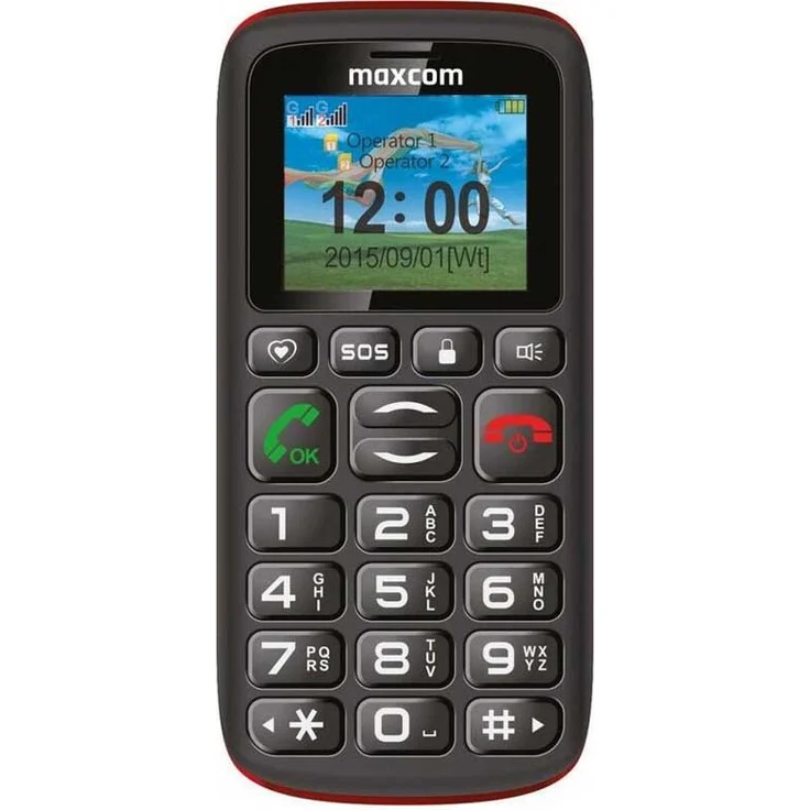 MAXCOM MM428L 1.8´´ 2G Dual Senior Mobiltelefon Schwarz/Rot, Bluetooth, FM-Radio