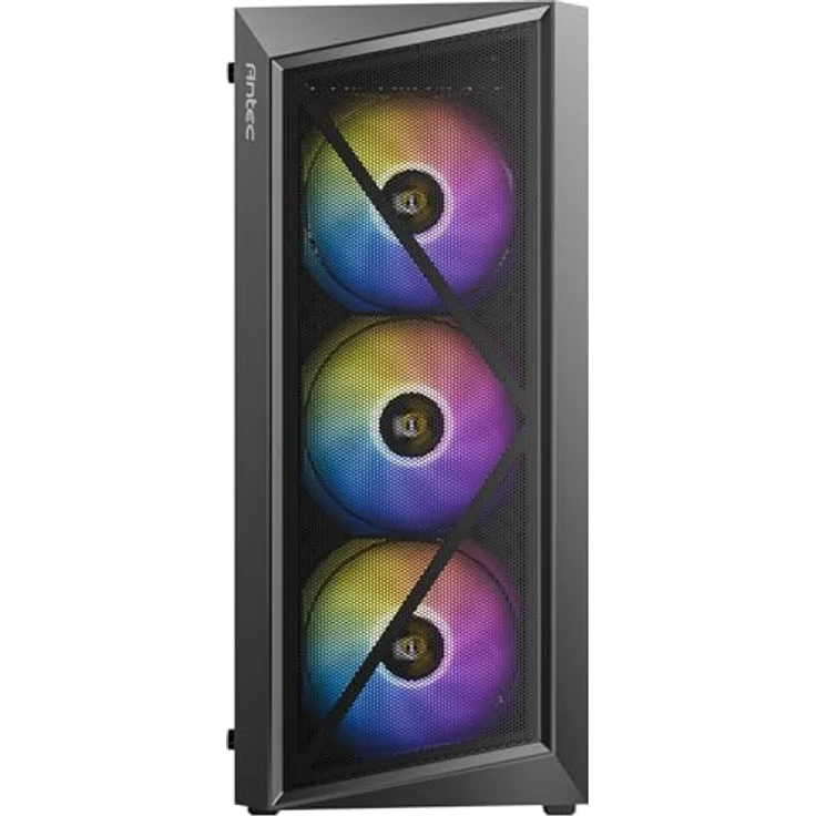 Antec AX67 ATX Mid-Tower Gehäuse, Schwarz, mit ARGB-Beleuchtung und gehärteter Glasscheibe, kompatibel mit ATX/ITX/Micro-ATX Motherboards, 3x 120mm Lüftern, inkludiert Staubfilter – Bild 4