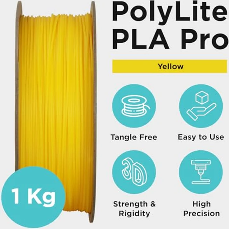 Polymaker PolyLite PLA PRO Gelb, 3D Filament 1.75mm, 1kg, hohe Zähigkeit und Steifigkeit – Bild 5