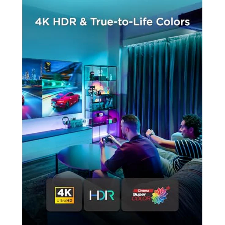 ViewSonic X1-4K Pro, Echter 4K HDR LED Beamer mit Google TV, 2500 ANSI Lumen, 240 Hz, 4.2 ms Eingabeverzögerung, Auto Keystone, Harman Kardon Lautsprecher, für Heimkino & Gaming – Bild 5