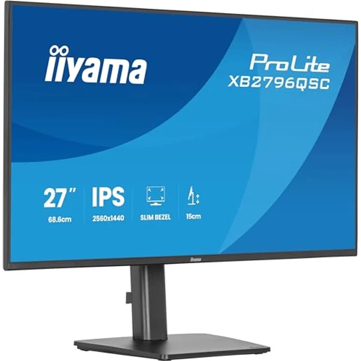 iiyama Prolite XB2796QSC-B1-B1, 27" QHD IPS LED-Monitor mit HDMI, USB-C (65W), USB Hub, Slim-Line, Höhenverstellung, Pivot, schwarz – Bild 1