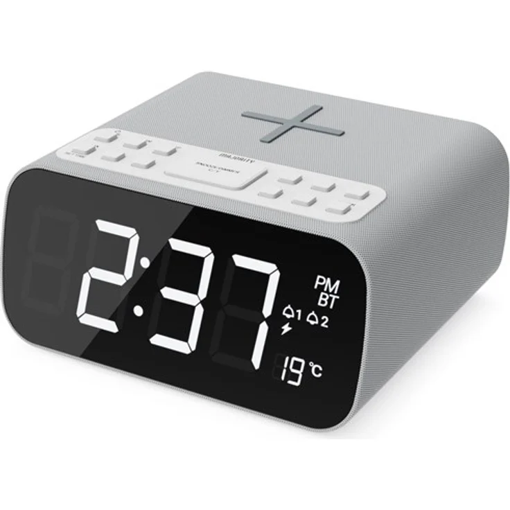 Majority Darwin, Digitaler Radiowecker mit Bluetooth 5.4, UKW-Radio, 30 Senderspeichern und kabellosem W10 Ladegerät, Schwarz