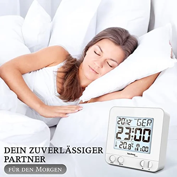 Technoline WT 235-Funkwecker Silber Funkwecker mit Touchsensor, Plastik, 8 x 2.5 x 8 cm – Bild 5