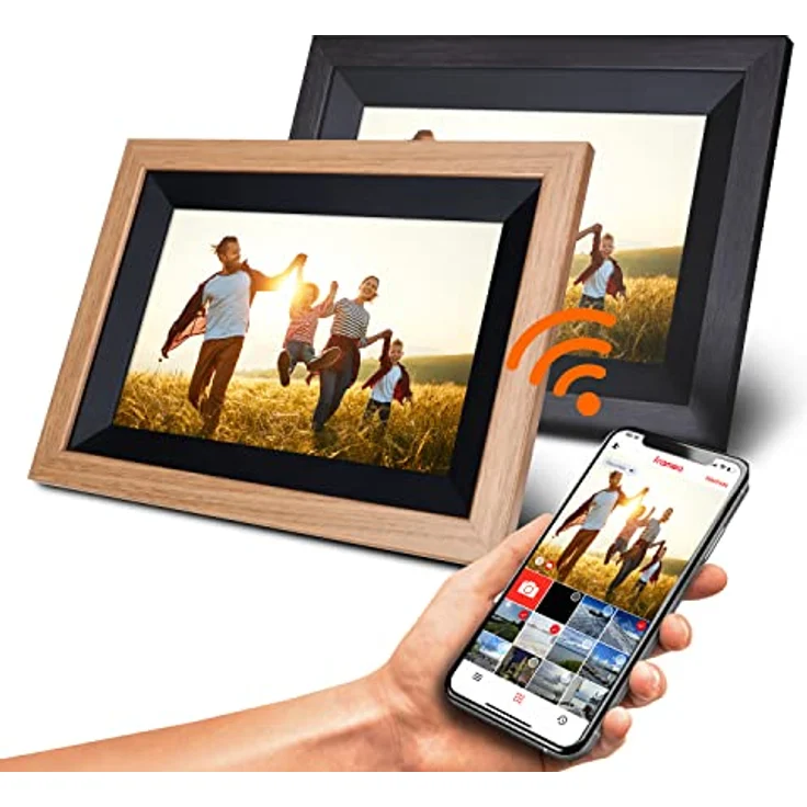 Rollei Smart Frame WiFi 105 in braunen Holz. 10.1 Zoll digitaler Bilderrahmen mit WiFi-Funktion zur Wiedergabe Ihrer Fotos und Videos mit Ton. - Preisvergleich – Bild 1