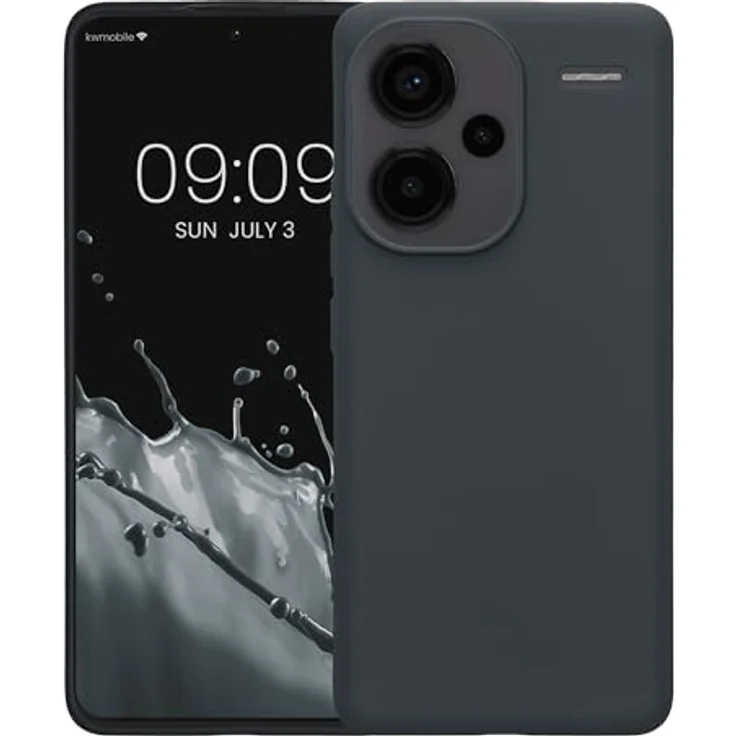 kwmobile Handyhülle für Xiaomi Redmi Note 13 Pro+ 5G - Flexibles TPU Case in Heidelbeerblau mit kabellosem Laden und rutschfester Gummierung – Bild 5
