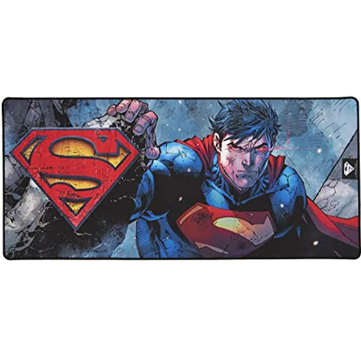 Subsonic Superman - Anti-Rutsch-Mauspad XXL 90 mm x 40 mm in Perlenoptik - Offizielle Lizenz DC comis