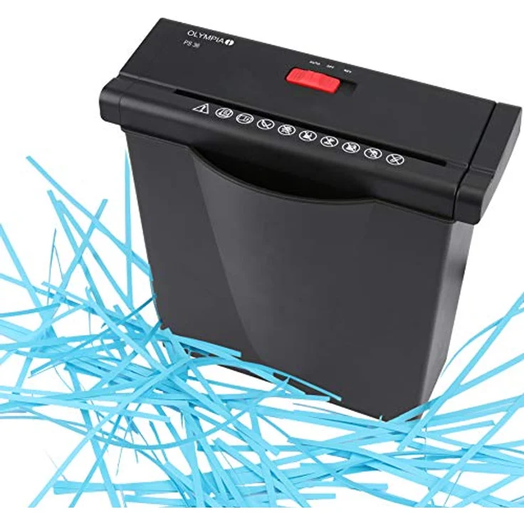 Olympia PS 36 Papierschredder Büro (Streifenschnitt, Sicherheitsstufe P2, Automatischer Einzug, Papiervernichter mit Papierkorb, Dokumenten-Shredder mit Teleskoparm) schwarz – Bild 2