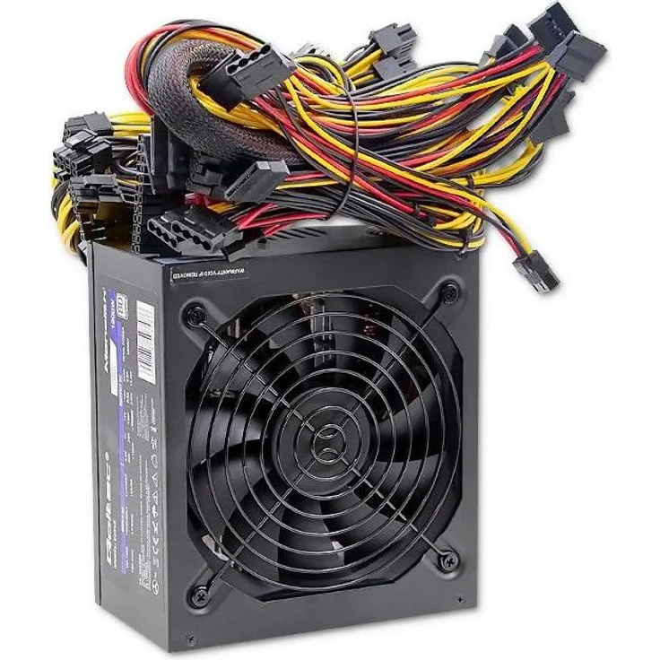 Qoltec Wydajny Zasilacz ATX 1650W 80 Plus Platinum, PC-Netzteil mit 1650 W, aktiver Kühlung, Schwarz