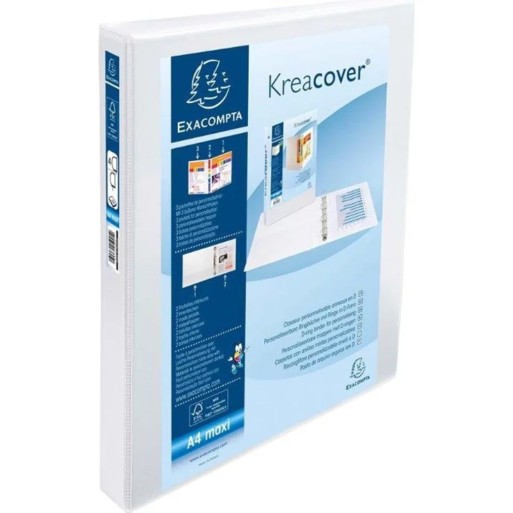 EXACOMPTA Aktenordner Exacompta Präsentationsringbuch mit 4 Ringen, Ring, FSC-zertifiziert, Blauer Engel, individuell gestaltbares Cover, DIN A4, Ring-Ø 30 cm – Bild 1