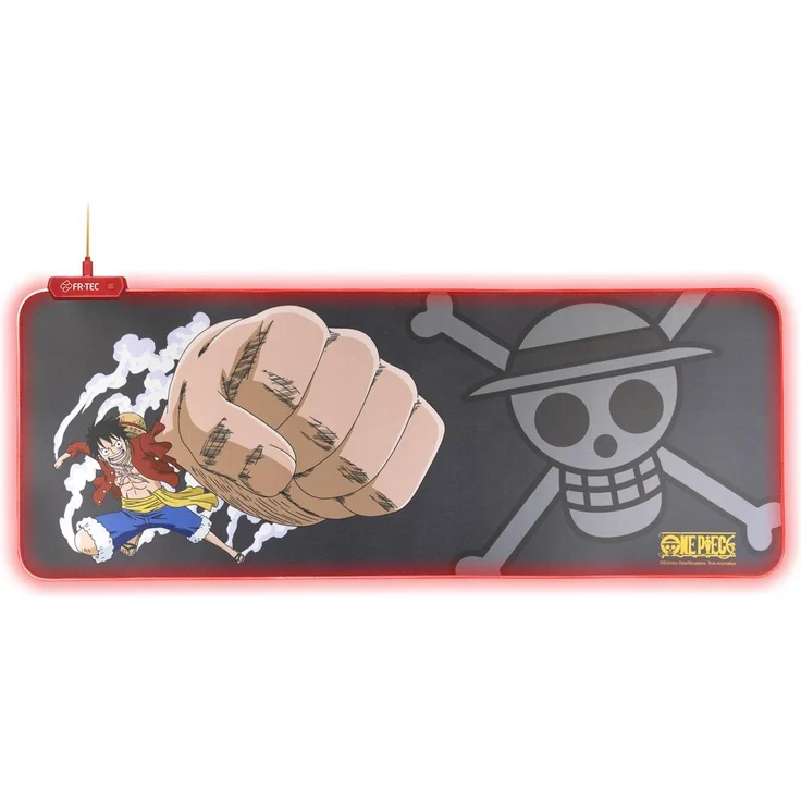Blade Gaming Mauspad - One Piece Luffy (XL), Mausmatte mit LED-Beleuchtung und rutschfester Unterlage, Rot