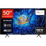 TCL 50C61KS QLED Mini LED Fernseher, 50 Zoll, 4K HDR, Dolby Vision & Atmos, Onkyo 2.0 Sound, Smart TV mit Google TV, HDMI 2.1, Game Master