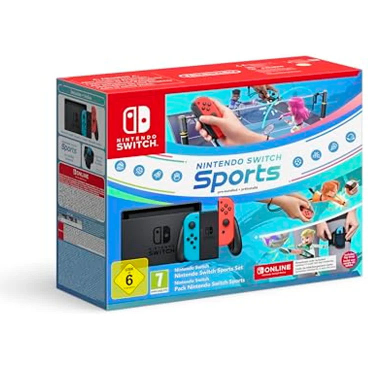 Nintendo Switch™-Konsole (neon-blau/neon-rot) mit Switch Sports-Set und 12-monatiger Online-Mitgliedschaft - Preisvergleich – Bild 1