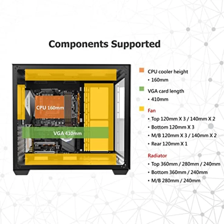 raijintek PC-Gehäuse PAEAN C7, ATX Formfaktor, Wasserkühlungspotenzial, USB-C 3.1, schwarz – Bild 4