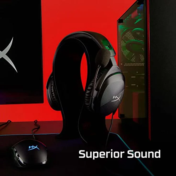 HyperX Cloud Stinger 2 – Größe neu definiert, Leichtes Over-Ear-Headset mit Mikrofon, Stummschaltung durch Wegklappen des Mikrofons, 50mm-Treiber, PC kompatibel, Schwarz – Bild 4