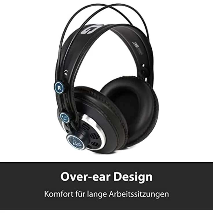 AKG K240 MKII Professioneller halboffener Over-Ear-Studiokopfhörer, selbstjustierender Kopfbügel, Hochleistungsdesign, 3mm und 1/4"-Adapter - Schwarz und Blau – Bild 2