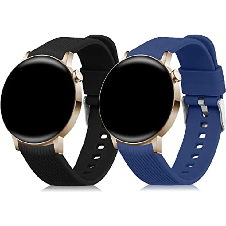 kwmobile 2X Sportarmband Set aus TPU Silikon, kompatibel mit Huawei Watch GT 3 Pro 43mm / Watch GT3 42mm / GT2 42mm / MagicWatch 2 42mm, verstellbar von 14-22 cm, in verschiedenen Farben – Bild 1