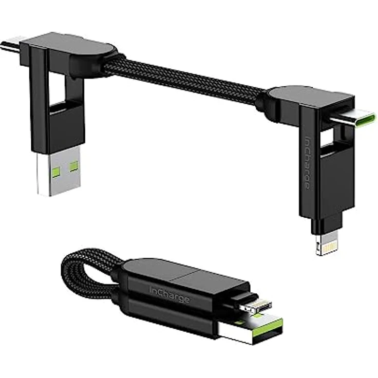 Rolling Square inCharge X, 6-in-1 Multiladekabel, USB-C/Micro-USB/Lightning, schwarz – Bild 5