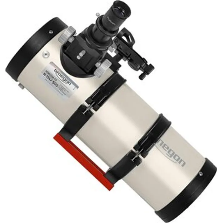 Omegon Teleskop Horizon N 114/500, Weitwinkel-Teleskop mit Parabolspiegel und hochwertigem Crayford-Okularauszug, inkl. Smartphone-Adapter und Bluetooth-Fernauslöser