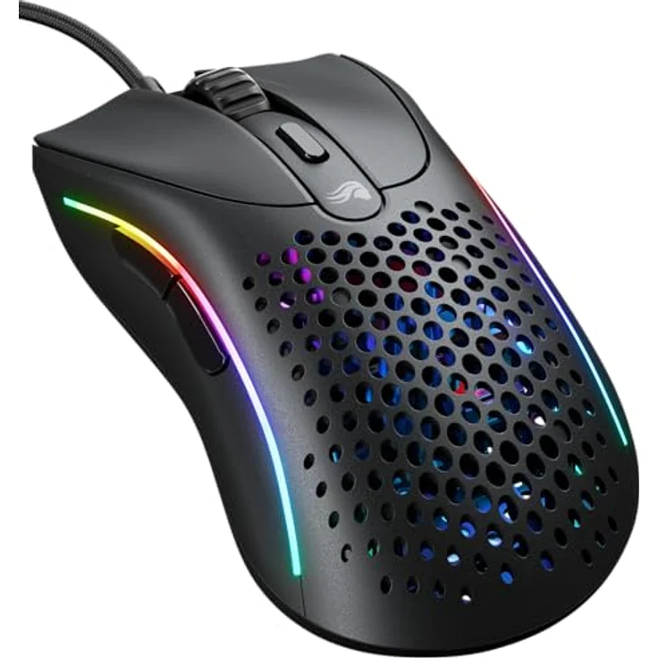 Glorious Gaming Model D 2 Wired Gaming Mouse - ergonomisch, superleicht 58g, 26K optischer Sensor, 6 programmierbare Tasten, 80-Millionen-Klicks-Lebensdauer - Mattschwarz – Bild 1