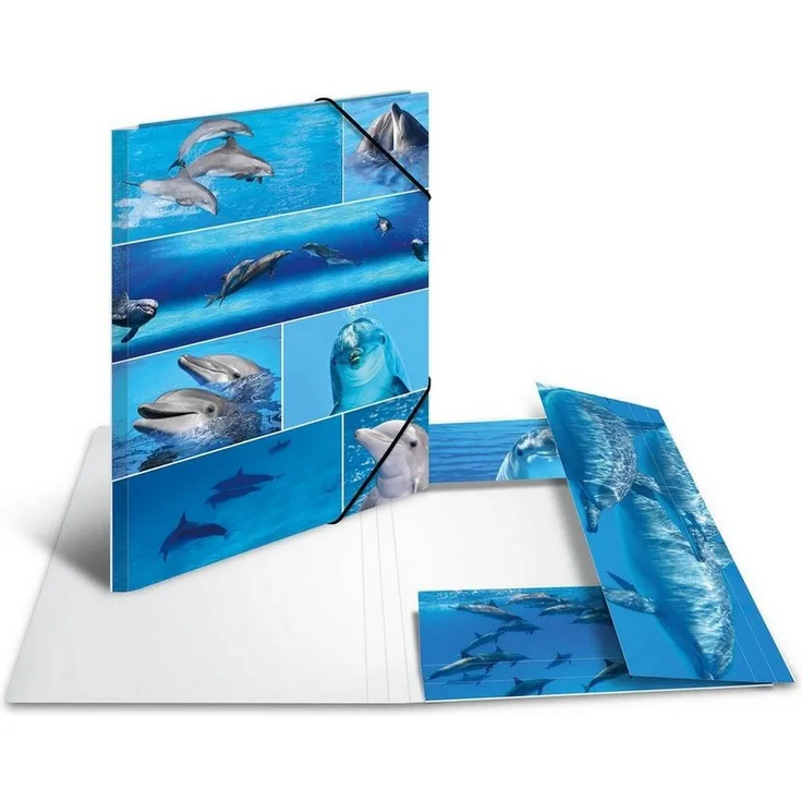 HERMA Aktenordner, Sammelmappen A3 Pappe Delfine, bunt
