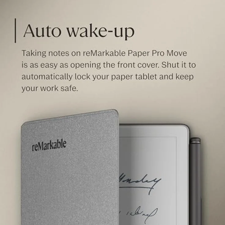 reMarkable Papier Pro Move, Graues Book-Folio aus Polymergewebe für 7,3 Zoll Papiertablet mit automatischer Aktivierung und sicherem Stiftschutz – Bild 4