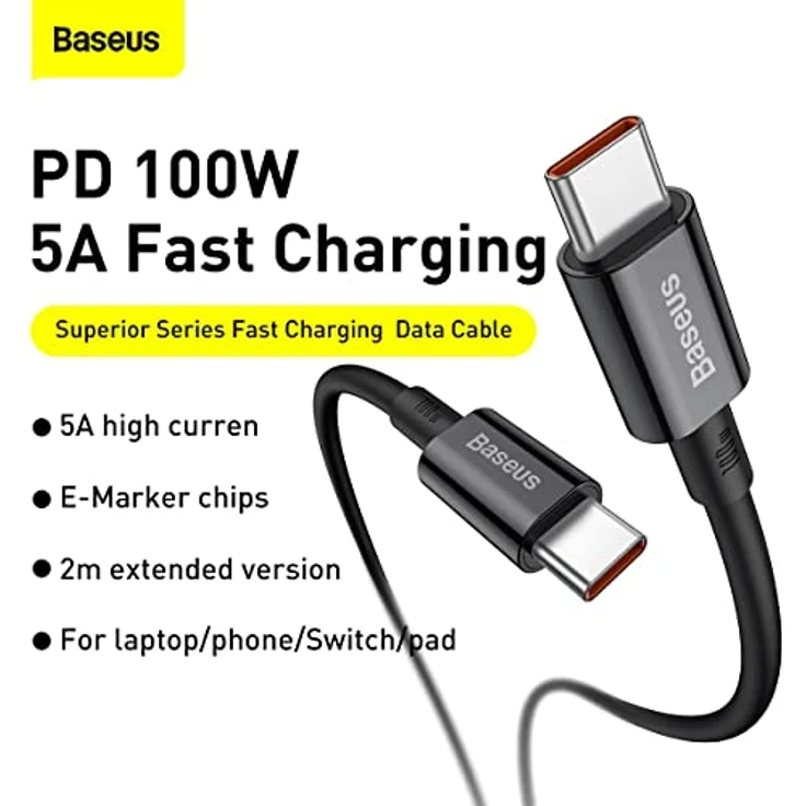 Baseus Superior Series Connection Cable USB-C to USB-C PD 100W 1m – Bild 5