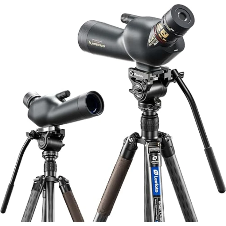 Leofoto Videoneiger BV-5L, kompakter Aluminium Videokopf mit 360° Panorama und 90° vertikaler Achse, schwarz – Bild 3