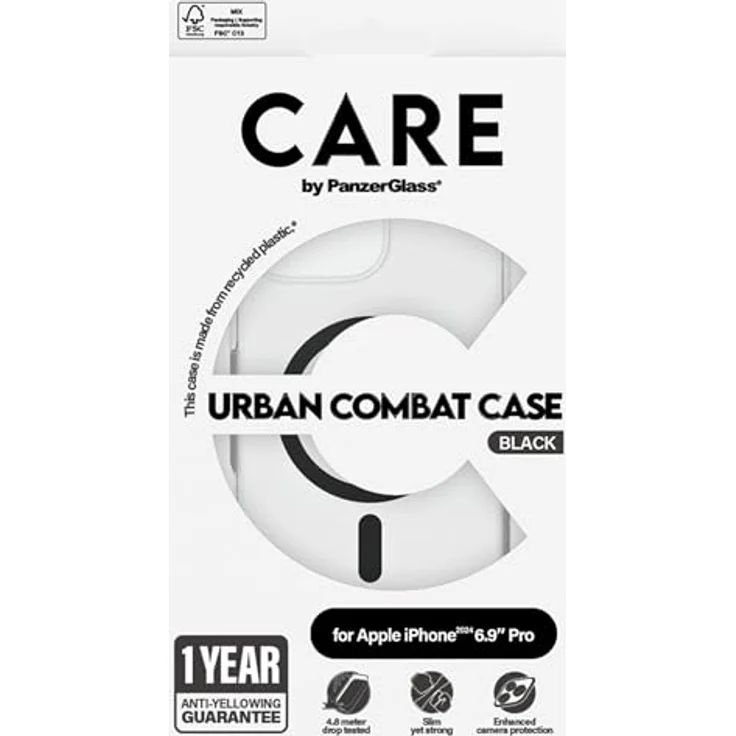 CARE by PanzerGlass Urban Combat Case für Apple iPhone 16 Pro Max, MagSafe-kompatible Schutzhülle, stoßfest, aus recyceltem Plastik, 4,8 Meter Falltest, verbesserter Kameraschutz – Bild 8
