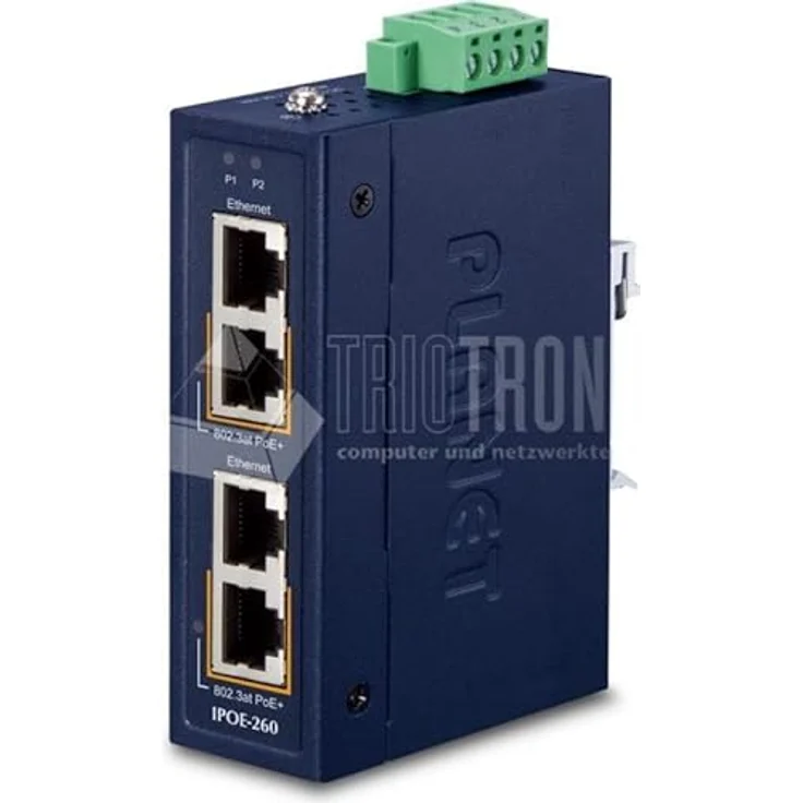 Planet Industrial 2-port 10/100/1000T (4 Ports) Gigabit Ethernet Netzwerk Switch, Blau – Bild 2