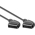 PremiumCord SCART Kabel 1m, SCART-Stecker auf SCART-Stecker, 21-polig, schwarz, kjss-1