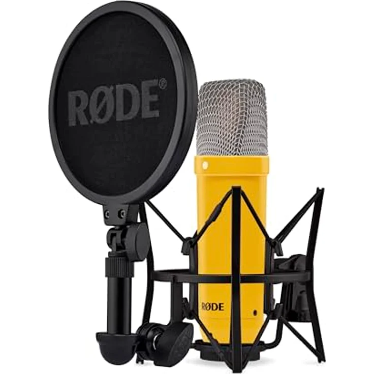 Rode NT1 Signature Yellow, Großmembran-Kondensatormikrofon mit 4dBA Eigenrauschen und goldbedampfter 1"-Kapsel, gelb – Bild 2