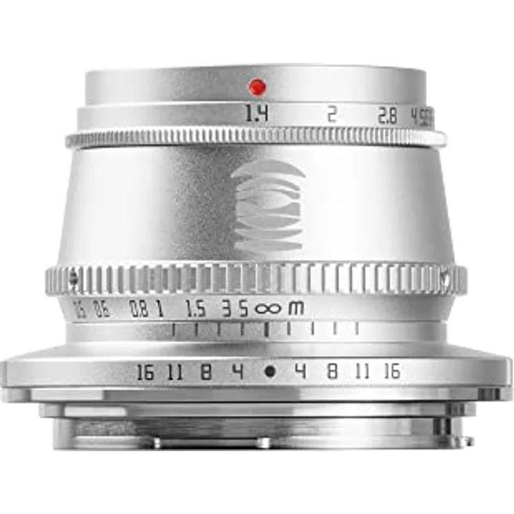 TT Artisan 35mm F1.4 APS-C Weitwinkelobjektiv für Fuji X Mount, manuelle Fokussierung, silber, mit Multi-MC-Coating – Bild 1