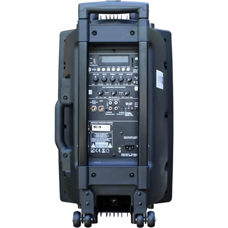E-Lektron EL30-M 700W Mobile PA Sound Anlage Akku-MP3-USB-SD inkl. Funkmikrofone Soundsystem - EL812660, Bluetooth-Lautsprecher mit integriertem Verstärker, 2-Wege Bassreflex-Technologie, BLUETOOTH 5.0 TWS-Empfänger, FM-Radio, inkl. 2 Funkmikrofone, stabiles ABS-Kunststoffgehäuse - Schwarz – Bild 5