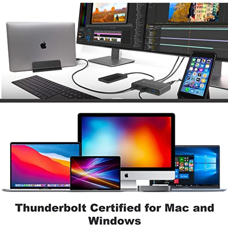 Sonnet Echo 5 Thunderbolt 4 Hub - Kompakter universeller Thunderbolt-4-Hub mit Vier Thunderbolt-4-Ports und 8K-Display-Unterstützung – Bild 4