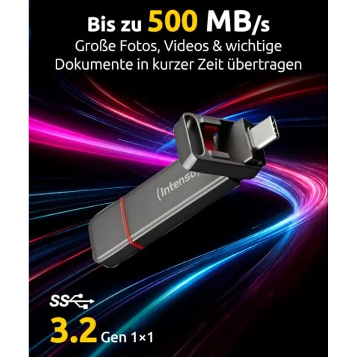 Intenso SSD-USB-Speicher UX100, 250 GB, USB 3.2 und USB C, anthrazit, schockresistent – Bild 2