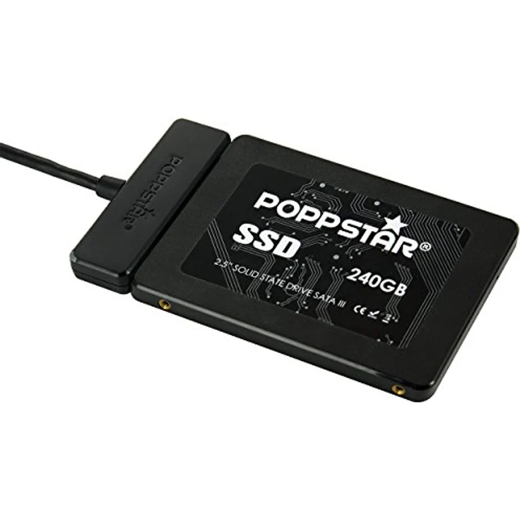 Poppstar Festplatten-Adapter (USB 3.1 Gen 2 Typ C) Sata USB Kabel für externe Festplatten (SSD, HDD, 2,5 u. 3,5 Zoll), bis zu 10 Gb-s, UASP Support, 1m Kabellänge (Netzteil Optional) (1008197) – Bild 6