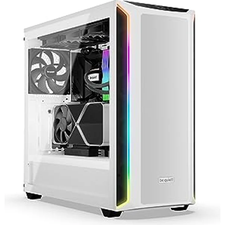 be quiet! Shadow Base 800 DX White PC-Gehäuse, Pure Wings 3 140mm PWM Lüfter, ARGB-Beleuchtung, USB 3.2 Gen. 2 Type C, Airflow, Open-Mesh, E-ATX Mainboard, 420mm Radiatoren, Glas Seitenfenster, BGW62 – Bild 4