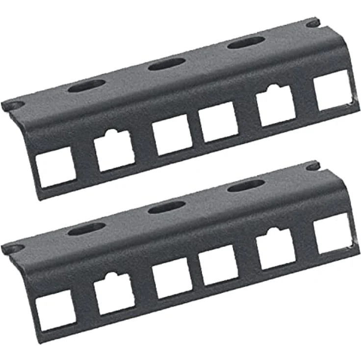 HMF 66802-02 Rackschiene für Serverschrank | 2 Stück | 10 Zoll | 2 HE | Schwarz – Bild 1