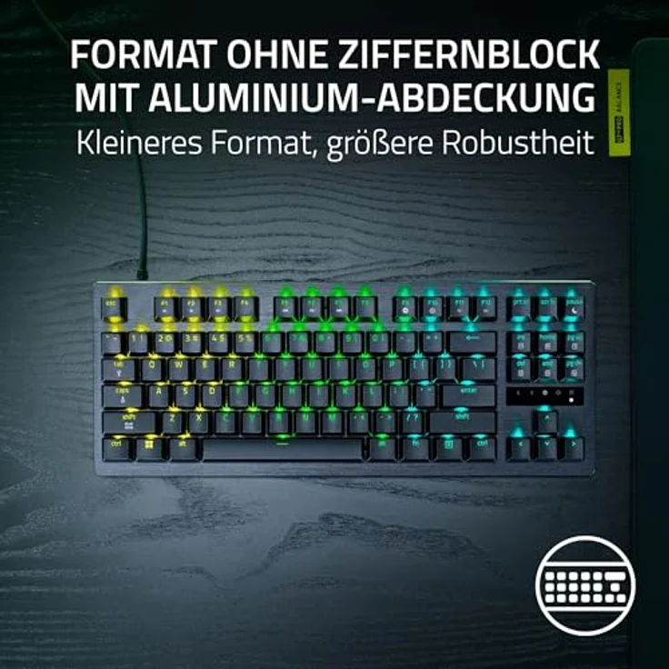 Razer HUNTSMAN V3 (8 kHz), Tenkeyless Gaming-Tastatur mit analogen Sensoren, Schwarz, RGB-Beleuchtung, US-Layout – Bild 12